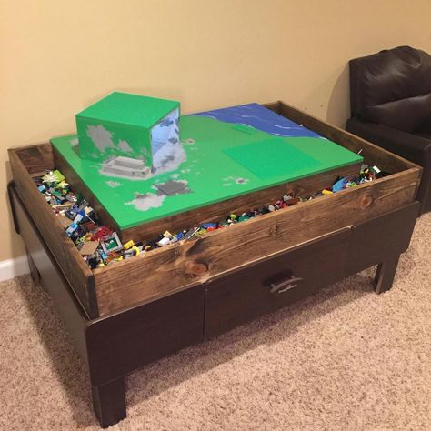 Lego Building Table, Lego Play Table, Diy Lego Table, Lego Tray, Lego Table With Storage, Lego Table Diy, Woodworking Projects Table, Diy Lego, Project Table