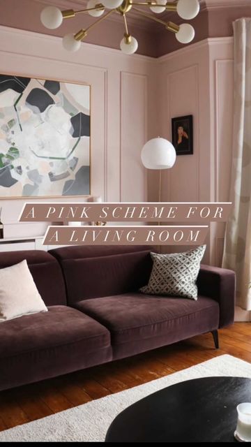 Dark Pink Ceiling, Taupe And Pink Living Room, Sulking Room Pink Living Room, Pink Sitting Room, Light Pink Living Room, Dark Ceiling Light Walls, Pink Living Room Walls, Light Pink Rooms, Taupe Living Room