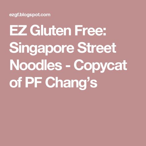 EZ Gluten Free: Singapore Street Noodles - Copycat of PF Chang’s Gluten Free Stromboli, Singapore Street Noodles, Ham And Cheese Stromboli, Pepperoni Calzone, Street Noodles, Cheese Stromboli, Singapore Street, Gluten Free Ham, Pf Chang