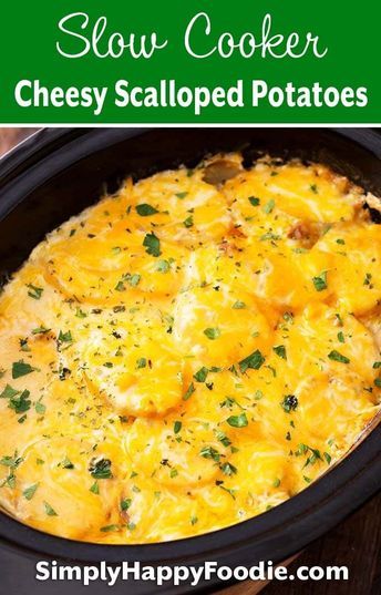 Crockpot Crowd, Crock Pot Scalloped Potatoes, Potatoes Crockpot, Slow Cooker Scalloped Potatoes, Scalloped Potatoes Crockpot, Cheesy Scalloped Potatoes Recipe, Marshmallow Recipes, Salty Marshmallow, Cheesy Scalloped Potatoes