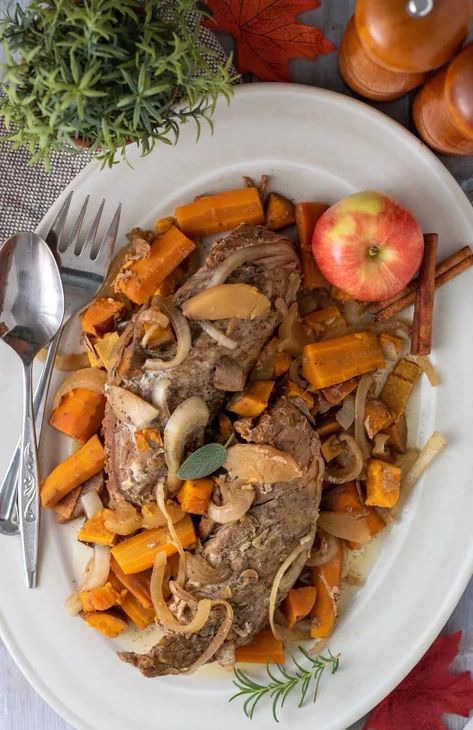 Slow Cooker Apple Cider Pork Tenderloin. Healthy family dinner. Best fall family favorite dinner recipe for busy moms. #slowcooker #dinner #instantpot #crockpot #pork Slow Cooker Apple Cider Pork, Apple Cider Pork Tenderloin, Cider Pork Tenderloin, Apple Cider Pork, Mulled Cider Recipe, Slow Cooker Apple Cider, Slow Cooker Chili Easy, Crockpot Pork Tenderloin, Easy Fall Dinners