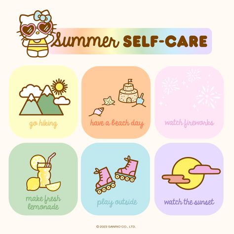 #WellnessWednesday: Summer Self-Care ☀️ How will you be practicing self-care this season? 💖 August Self Care, Kitty Routine, Kitty Tips, Summer Self Care, Notebook Therapy, Work Vibes, Spiritual Aura, Metal Health, How To Become Happy