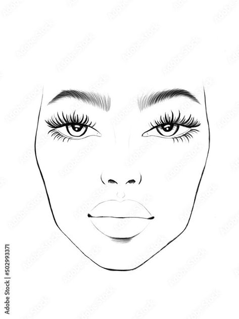 Practice Makeup Face, Make Up Practice Face, Plain Face Drawing For Makeup, Make Up Artist Tattoos Ideas, Makeup Face Charts Blank, Face Template Makeup, Coloring Face, Face Chart Makeup, Makeup Printables