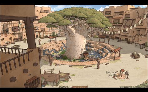 Forest City Concept Art, Pueblo Native Americans, Solar Punk, Fantasy Village, American City, Dnd Ideas, Dnd Maps, Location Inspiration, Medieval Style