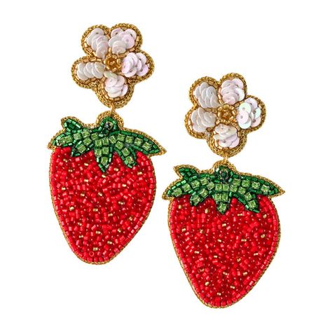 High Quality Handcrafted Accessories to make you look and feel your best. Fruit Earring, Earring Crochet, Beaded Strawberry, Strawberry Earrings, Sequin Flower, Crochet Strawberry, Iridescent White, Fruit Earrings, Handmade Earring