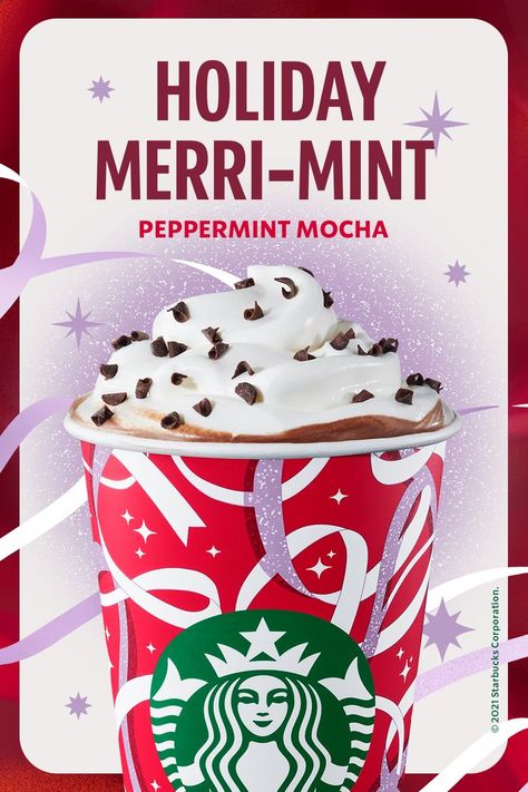 Christmas Advertising, Starbucks Holiday, Starbucks Drinks Recipes, Chocolate Espresso, Design Basics, Food Graphic Design, Peppermint Mocha, Christmas Food Desserts, Starbucks Recipes