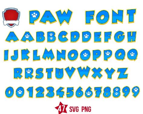 Paw Patrol Font svg, Blue Paw letters, Blue Paw alphabet | BOXMEDIART Svg Cut Files and Designs Paw Patrol Birthday Party Shirts, Paw Patrol Font Free Download, Paw Patrol Svg Files Free, Paw Patrol Alphabet Letters, Paw Patrol Letters, Paw Patrol Birthday Banner, Paw Patrol Banner, Paw Patrol Svg, Cricut Banner