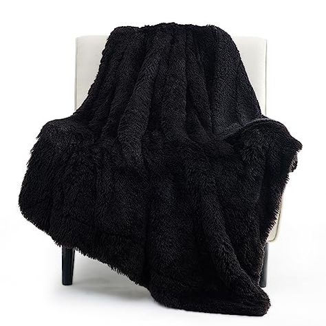 Bedsure Faux Fur Fuzzy Black Throw Blanket – Fuzzy, Fluffy, and Shaggy Faux Fur, Soft and Thick Sherpa, Cozy Warm Decorative Gift, Throw Blankets for Couch, Sofa, Bed, 50x60 Inches, 640 GSM Fuzzy Throw Blanket, Black Throws, Fuzzy Blanket, Luxury Throws, نظارات شمسية, Faux Fur Blanket, Fur Throw Blanket, Fur Blanket, Fluffy Blankets