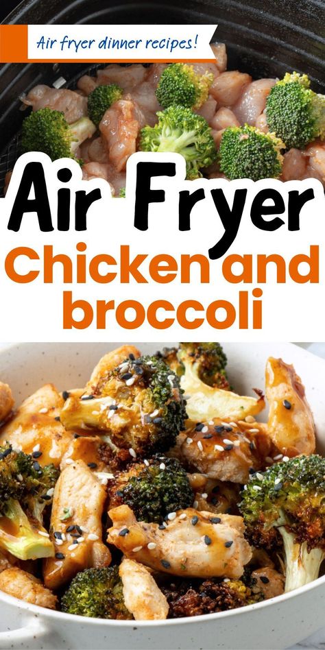 This air fryer chicken and broccoli recipe is one of my favorite air fryer dinner recipes, healthy, quick to prepare and sooo tasty! In next to no time you’ll have juicy, tender chicken and perfectly cooked broccoli, the perfect low carb meal ready to be served however you like. Chicken And Broccoli Air Fryer Recipes, Chicken Broccolini Recipe, Air Fryer Chicken And Broccoli, Easy Broccoli Recipes, Air Fryer Dinner, Cooked Broccoli, Broccolini Recipe, Chicken Broccoli Stir Fry, Air Fryer Fish Recipes