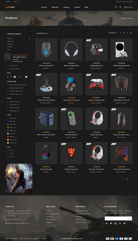 Digital Game Store Shopify 2.0 Responsive Theme Responsive Web Design Layout, Web Design Creative, Ecommerce Startup, Ecommerce Website Template, Ecommerce Web Design, Studio Visit, Shopify Website Design, Bootstrap Template, Store Layout