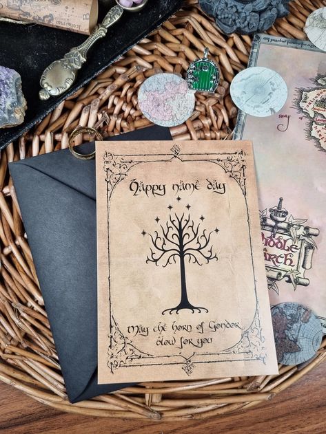 Lord of the Rings Birthday Card Tolkien LOTR Bookish With - Etsy Lord Of The Rings Card Birthday, Lotr Card Birthday, Harry Potter Christmas Cards Diy, Lotr Birthday Card, Lord Of The Rings Birthday Cards, Lord Of The Rings Birthday Party, Lord Of The Rings Card, Lord Of The Rings Birthday, Lotr Birthday