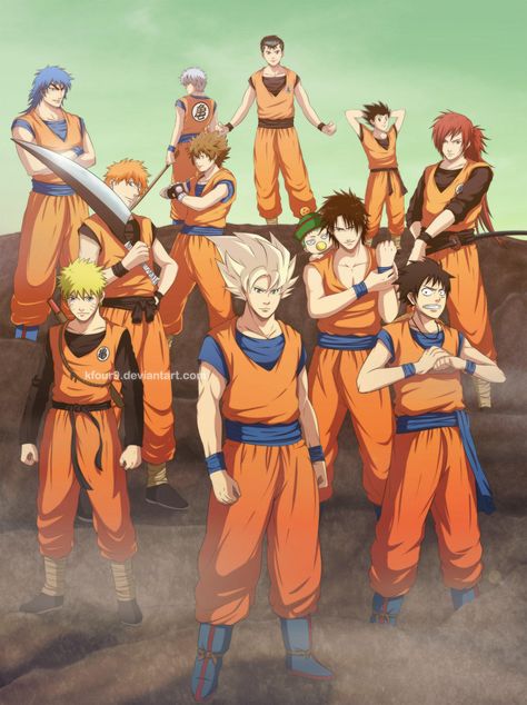 Dress like Goku day. | Dragon Ball | Know Your Meme Cartoon Crossovers, Anime Memes Funny, Anime Crossover, Dragon Ball Art, Fan Fiction, Fanarts Anime, Awesome Anime, Anime Dragon Ball, Anime Movies