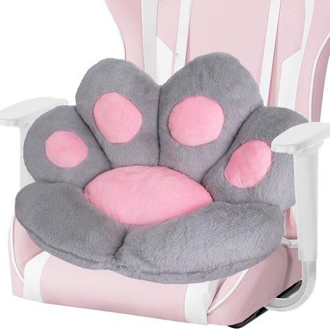 Kawaii Chair, Paw Cushion, Desk Chair Cushion, Cute Office Decor, Chat Kawaii, Office Chair Cushion, Office Floor, Linen Chair, Lazy Sofa