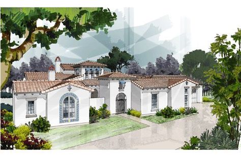 House Plan #516-1 Small Mediterranean Homes, Spanish Hacienda, Mediterranean House Plan, Mediterranean House Plans, Mediterranean House, Mediterranean Home Decor, Spanish Style Home, Casas Coloniales, Spanish Style Homes