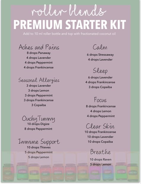 Calm Roller Blend, Starter Kit Diffuser Blends Young Living, Breathe Essential Oil Blend Roller, Allergy Roller Blend, Focus Roller Blend Young Living, Sleep Roller Blend Young Living, Young Living Roller Recipes, Immunity Roller Blend, Focus Roller Blend