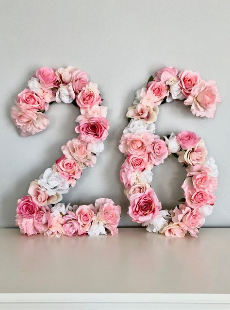 Banner Flower, 30th Birthday Ideas For Women, Sweet 16 Party Decorations, Number Decor, Letter Flower, Flower Letter, 26th Birthday, Sweet 16 Birthday Party, Outdoor Movie