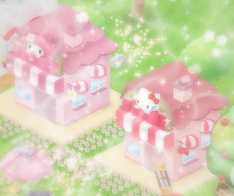 Hello kitty / My melody Aesthetic Sanrio Hello kitty World 2 Regretevator Oc, Hello Kitty With Friends, My Melody Aesthetic, Melody Aesthetic, Sanrio World, Hello Kitty And My Melody, Kawaii Board, Aesthetic Sanrio, Hello Kitty World