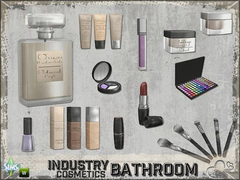 Bathroom Industry - Cosmetics Clutter Sims 4 Cc Toiletries, Sims 4 Cc Clutter, The Balm Makeup, Cc Clutter, Makeup Decor, Sims 4 Decor, Sims 4 Tsr, Sims Furniture, Die Sims 4