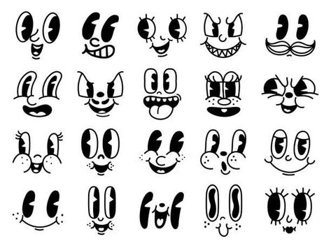 46,500+ Retro Cartoon Face Stock Illustrations, Royalty-Free Vector Graphics & Clip Art - iStock#Facegraphic #Facegraphicdesign #Facegraphicdesigncartoon #Inkblot  #Inkblotcartoon #Inkblotcartoonstyle Inkblot Cartoon, Cute Cartoon Faces, Cartoon Faces Expressions, Funny Cartoon Faces, Cartoon Face, Face Illustration, Retro Cartoon, Free Cartoons, Ink Blot