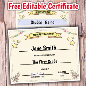 Here's a cute certificate you can use for end of year accomplishments or any award you need. With all text editable, you can customize this award certificate to say whatever you need it to.           FREE Editable Award Certificate For Kids     [...] Continue reading Free Editable Award Certificate For Kids at PK1HomeschoolFUN. Free Award Certificates Printables, Daycare Certificates, Kindergarten Certificates Free, Homeschool Awards Free Printable, Free Certificate Templates Editable, Editable Certificates Free, Awards Certificates Template Editable, Editable Certificate Template Free, Preschool Certificates Free Printable