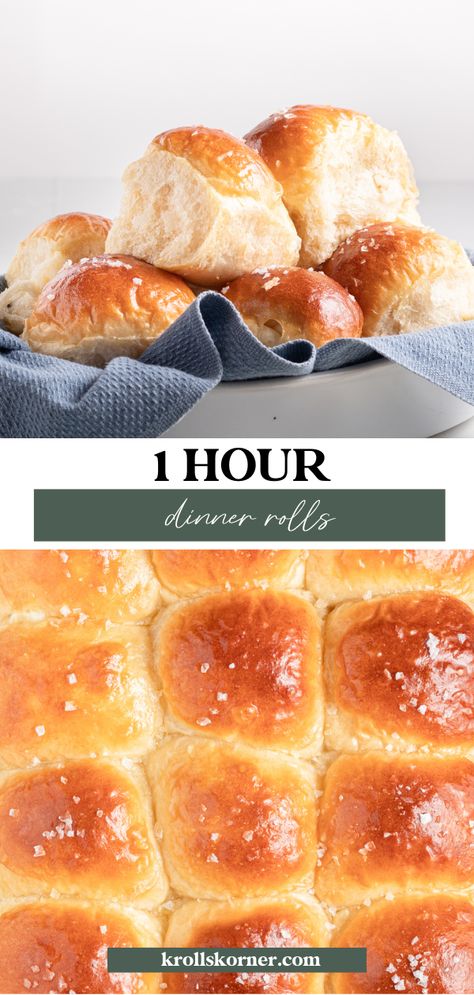 1-Hour Dinner Rolls • Kroll's Korner 1 Hour Dinner Rolls, Stuffed Dinner Rolls, Krolls Korner, Weekend Recipes, Sweet Dinner Rolls, Baking Breads, Comfort Food Chicken, Bread Homemade, Thanksgiving Weekend