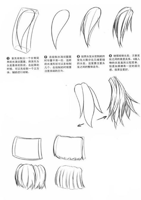 Manwha Hairstyles, Manga Hair Drawing, Xiao Hair, Hair Tutorial Drawing, Hair Drawing Tutorial, Mata Manga, Megan Lee, How To Draw Anime, Pelo Anime