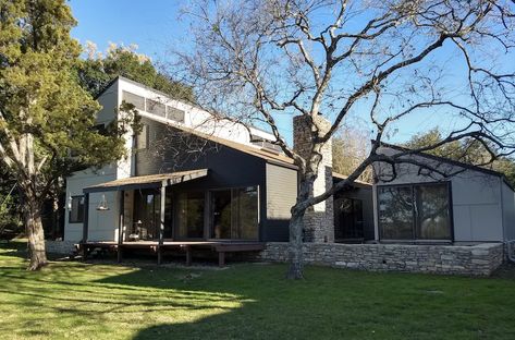 A 1970’s Shed Style House… Updated! | Architectural Observer Shed Style House, 1970s House Exterior, 70s Contemporary Home, Wood Siding House, 70’s House, Contemporary Sheds, 70s Architecture, 1970s House, 70s House