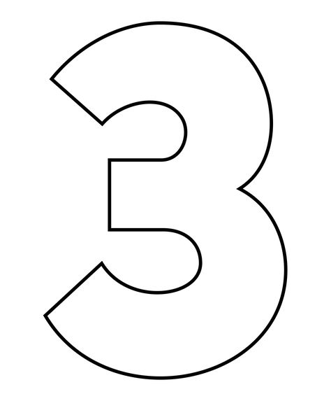 Number 3 Template Number 3 Template Free Printable, Number 3 Outline, Large Number Stencils Printables Free, 3 Font Number, Large Number Templates Free Printable, 35 Number Design, Number Cake Template Free Printable, Preschool Numbers Printables Free, Number Templates Printable Free