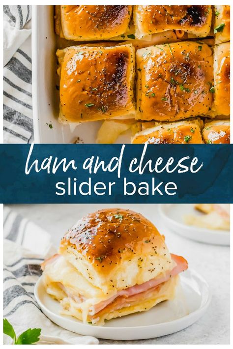 Ham and Cheese Sliders are such a simple recipe, but they're perfect for a quick lunch or snack. I am constantly on the hunt for EASY and delicious meals, and I found a new favorite! These Ham and Swiss Sliders were done in under 20 minutes, and they are surprisingly satisfying. And they're great for kids too! #hamandcheese #ham #cheese #swiss #baked #sliders #hawaiianrolls #thecookierookie via @beckygallhardin Easy Ham Sliders, Baked Sliders, Best Superbowl Food, Ham And Swiss Sliders, Ham Sliders, Sweet Potato Chips Baked, Ham And Cheese Sliders, Hawaiian Roll Sliders, Ham And Swiss