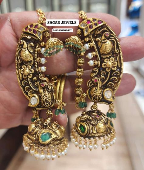 Antique Jumka, Nakshi Necklace, Gold Jewelry Prom, Jewelry Prom, Temple Jewelry Necklace, Antique Gold Jewelry Indian, Diamond Wedding Jewelry, Temple Jewelry, Antique Silver Jewelry