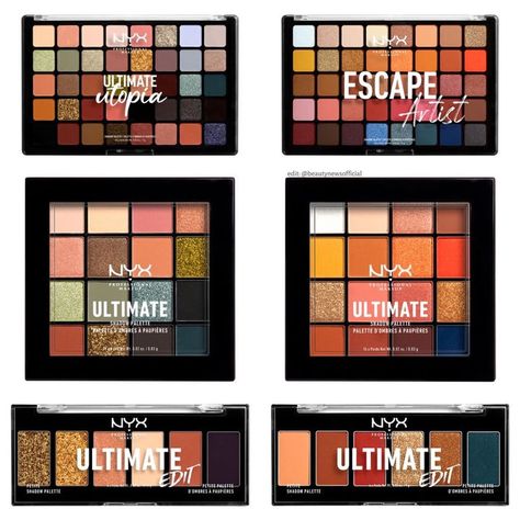 BEAUTY NEWS on Instagram: “@nyxcosmetics have launched new eyeshadow palettes . ● Ultimate Utopia Shadow Palette US$35 ● Escape Artist Shadow Palette US$35 ● Ultimate…” Nyx Eyeshadow Palette, Nyx Eyeshadow, Escape Artist, New Eyeshadow Palettes, Eyeshadow Palettes, Daily Style, Nyx Cosmetics, Shadow Palette, Secret Santa