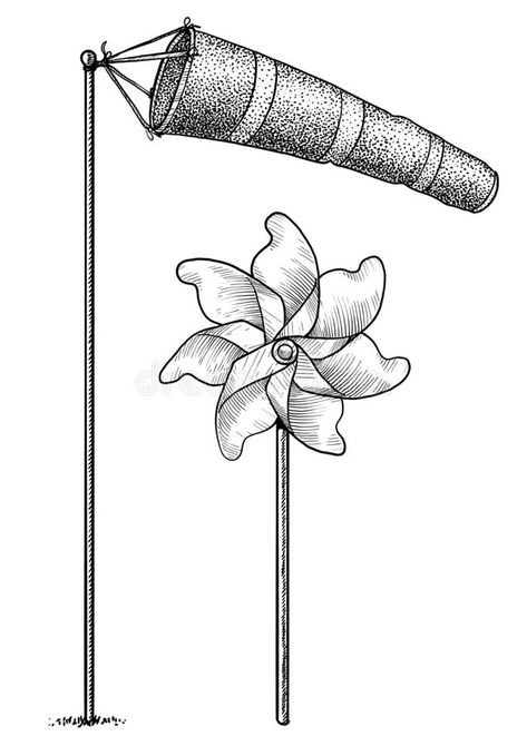 Windsock and pinwheel illustration, drawing, engraving, ink, line art, vector. I , #affiliate, #drawing, #engraving, #ink, #Windsock, #pinwheel #ad Pinwheel Tattoo Heart Bones, Pinwheel Drawing, Pinwheel Tattoo, Wind Blowing Tattoo, Wind Gust Drawing, Wind Tattoo Blowing, Pinwheel Art, How To Draw Wind Blowing, Pinwheel Illustration