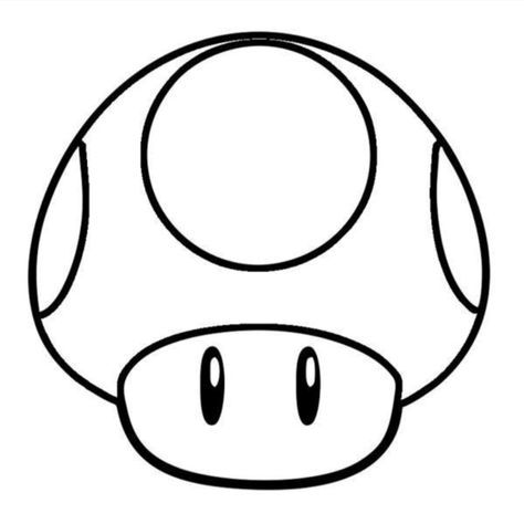 Mario Bros., Mario Mushroom, Super Mario, Line Drawing, Game Room, To Draw, Mario, Mario Characters, Stuffed Mushrooms