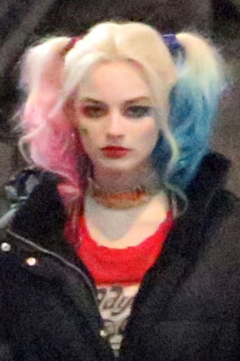 The Joker, Blue And Pink, Harley Quinn, A Woman, Hair, Pink, Blue, Black