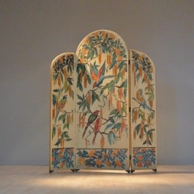 Dressing Screen, Painted Paneling Walls, Screen Painting, Panel Screen, Victorian Dollhouse, Chinoiserie Wallpaper, Room Screen, Decorative Screens, Folding Screen