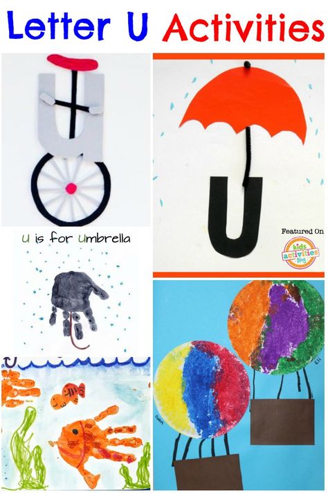 13 Unbelievable Letter U Crafts & Activities | Kids Activities Blog Letter U Art Preschool, Preschool Letter U Activities, Letter U Crafts For Preschoolers, Letter U Activities For Preschool, Letter U Activities, Letter U Crafts, U Craft, Preschool Art Projects, Alphabet Learning