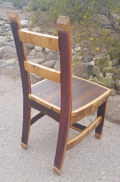 Wine Barrel Chair Seat Dining Office image 2 Wine Barrel Diy, Wine Barrel Chairs, Wine Barrel Crafts, Barrels Diy, Whiskey Barrel Furniture, Kids Desks, Wine Barrel Furniture, Barrel Bar, Whiskey Barrels