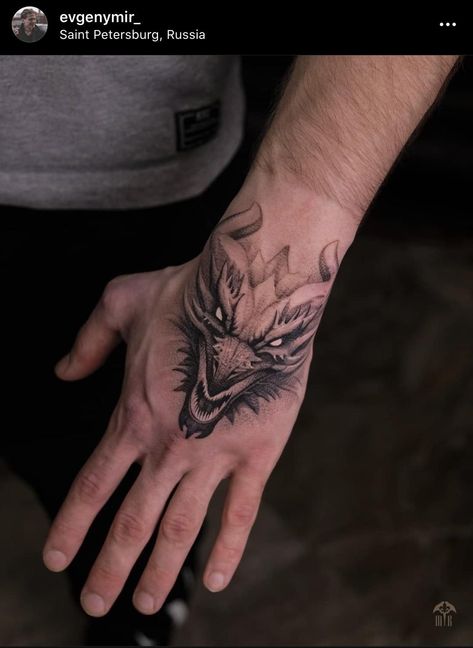 Dragon Hand Tattoo Design, Dragon Tattoo In Hand, Norse Mythology Hand Tattoo, Tattoo Dragon Hand, Dragon Tattoo Hand Man, Dragon Hand Tattoo Men, Mens Hand Tattoos Unique, Dragon On Hand Tattoo, Celtic Hand Tattoo