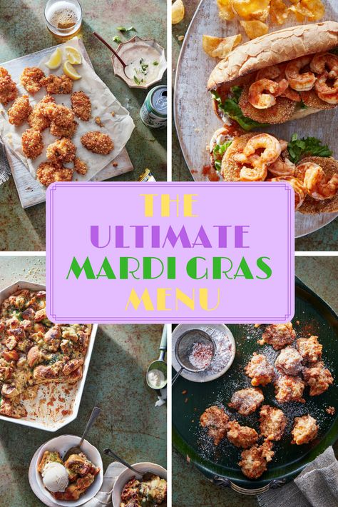 Fat Tuesday Menu Ideas, Mardi Gras Breakfast Ideas, Mardi Gras Vegetables, Marti Gras Appetizers, Gumbo Appetizer, Mardi Gras Traditions, Mardis Gras Food, Marti Gras Food Recipes, Mardi Gras Meal Ideas