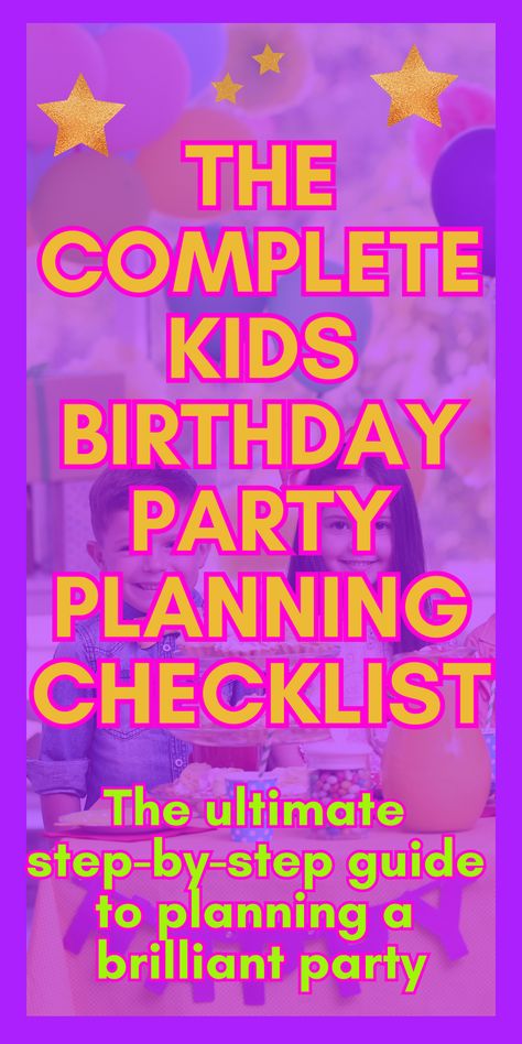 Throwing a birthday party for your child can be a lot of fun, but it can also take up a lot of time and planning. If you are looking at how to plan a kids' birthday party to give your child a birthday party to remember, you've come to the right place. In this blog post, I outline a step-by-step checklist of everything you need to cover off, from venue to entertainment, food, games and party bags for planning and throwing a great birthday celebration for your son or daughter with ease. Party To Do List Birthday, Plan A Birthday Party, How To Plan Birthday Party, Birthday Party Essentials List, Birthday Party Set Up Ideas Layout, Party Checklist Birthday, Birthday Party List Checklist, 2nd Birthday Party Checklist, How To Plan A Birthday Party