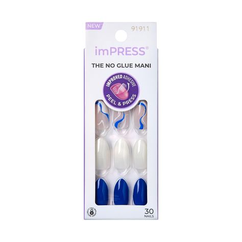 PRICES MAY VARY. The NO GLUE Mani: Are you ready to show off the newest designs in press-on manicures? Why not ‘imPRESS’ your friends with these medium length gel nails that look & feel like your natural nails, but go on with NO GLUE! Just peel, press & go. SuperHold Adhesive: Secure hold lasts for up to 7 days. With imPRESS, you'll achieve a professional looking manicure in minutes. From irresistible colors & designs to matte & glossy finishes, imPRESS is always on trend. Complete All-In-One No Target Press On Nails, Press On Nails Design, Nail Routine, Dry Skin Makeup, Stick Diy, Patriotic Nails, Easy Manicure, Impress Nails, Festive Nail Art