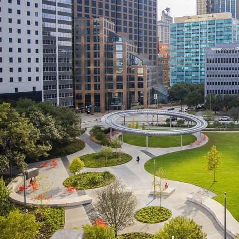 SWA on Instagram: “Pacific Plaza opens! SWA designed this new 3.7-acre park in the heart of downtown Dallas. According to the city’s park director, Willis…” Landscape Development, Community Park Design, Public Park Design, Plaza Design, Industrial Landscape, Urban Landscape Design, Park Design, Pavilion Design, Architecture Sketchbook