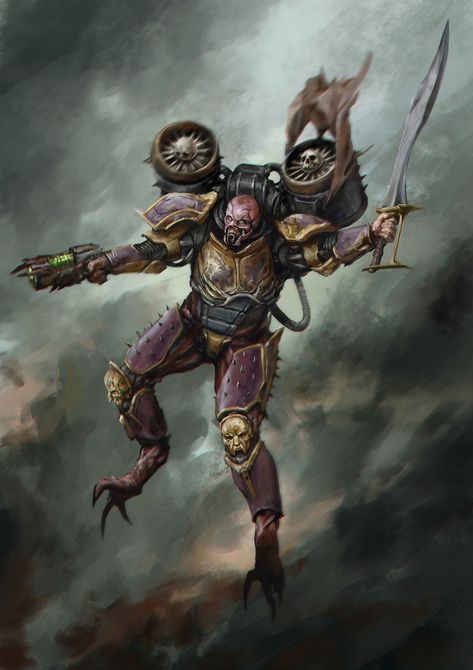 Warhammer 40k Slaanesh Space Marine, Warhammer 40k Slaanesh, 40k Slaanesh, Dark Character, Emperors Children, Sci Fi Character Art, Raven Guard, Space Marine Art, Chaos 40k