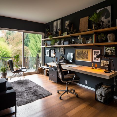 Modern Home Offices, Office Aesthetic, Home Office Layout, Home Studio Setup, Home Office Ideas, Home Office Setup, Home Office Space, Office Setup, Home Office Organization