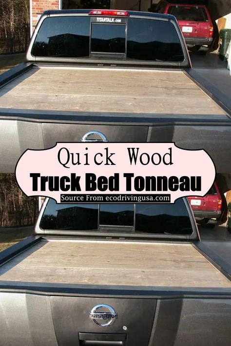 Quick Wood Truck Bed Tonneau Truck Bed Tonneau Cover, Diy Truck Storage Ideas, Truck Living Pickup, Flatbed Camper Diy, Diy Tonneau Cover, Diy Truck Bed Cover, Truck Bed Storage Diy, Diy Truck Topper, Pickup Truck Bed Ideas