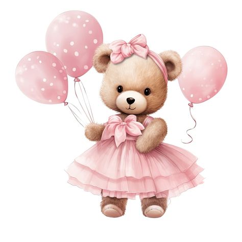 Teddy Bear Pink, Teddy Bear Cartoon, Teddy Pictures, Idee Babyshower, Baby Print Art, Teddy Bear Images, Teddy Bear Theme, Baby Art Projects, Baby Shower Clipart