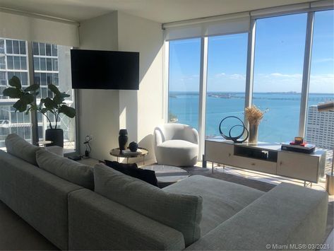 Brickell Miami Aesthetic, Miami Brickell Apartment, Real Estate Apartments, Brickell Miami Apartments, Miami Condo Interiors, Miami Condo Decor, Miami Apartment Aesthetic, Miami Apartment Decor, Miami Home Decor