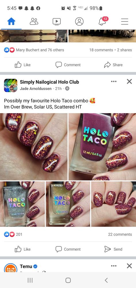 Holo Taco Fall Nails, Holo Taco Nails, Holo Taco Nail Art, Taco Fall, Holo Taco, Nail Styles, Artsy Fartsy, Spring Nails, Nail Ideas