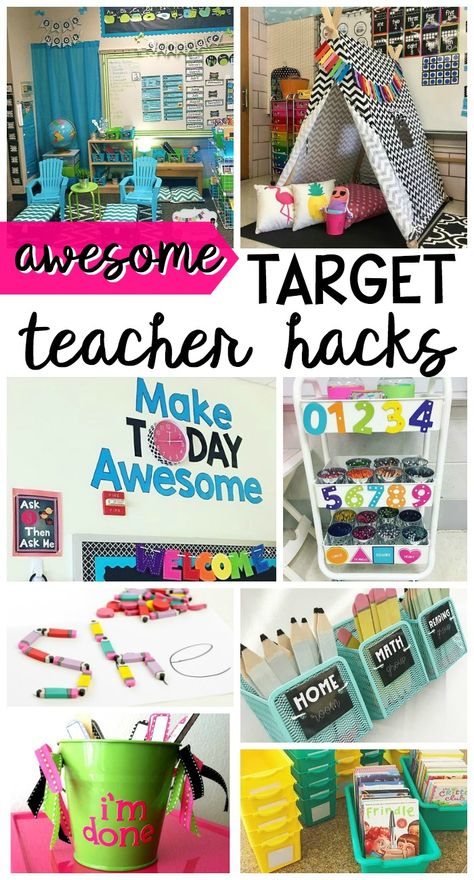 Awesome ideas to organize and decorate your classroom and everything's from Target!  #classroomsetup #classroomdecor #teacherhack Lego Classroom, Teacher Classroom Supplies, Teacher Tricks, Asd Classroom, Playdough To Plato, Organized Classroom, Student Rewards, Classroom Hacks, Teacher Treats