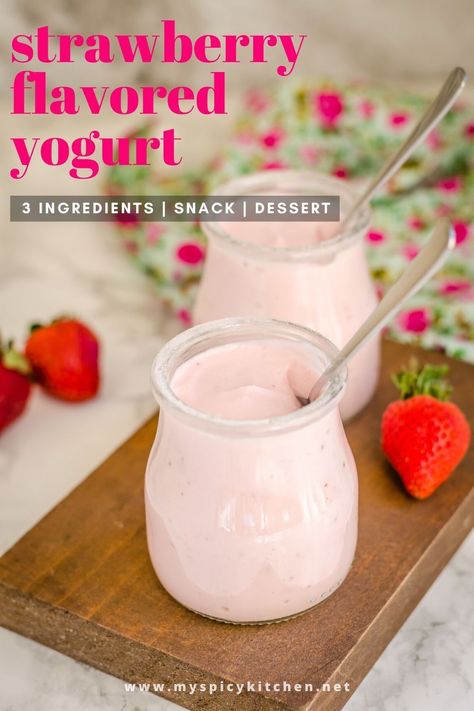 Strawberry Yogurt Recipes, Fresh Cheese Recipe, Keto Sauce, Yogurt Recipes Healthy, Flavored Yogurt, Greek Yogurt Flavors, Yogurt Recipe, Dairy Desserts, Fruit Yogurt